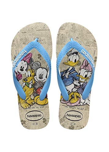 Chinelo Disney Stylish, Havaianas, Criança Unissex, Bege Palha/Turquesa, 29/30