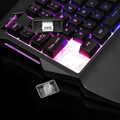 Image of MFTEK One Handed Gaming Keyboard RGB Backlit 35 Keys Portable Mini Gaming Keypad Ergonomic Game Controller for PC Gamer (MFG92)
