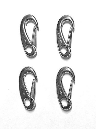 Mousqueton à ressort inox 316 lot de 4 crochets 32 mm pour fixation et accastillage