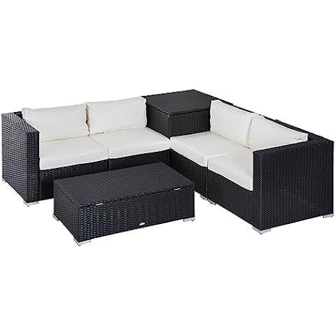 Outsunny 6PC Rattan Garden Sofa Set Cover