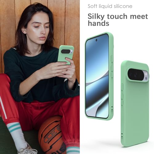 Image of YATWIN Silicone Back Case for Google Pixel 10 Pro XL, Soft-Touch, Shockproof Phone Back Cover for Google Pixel 10 Pro XL - Light Cyan