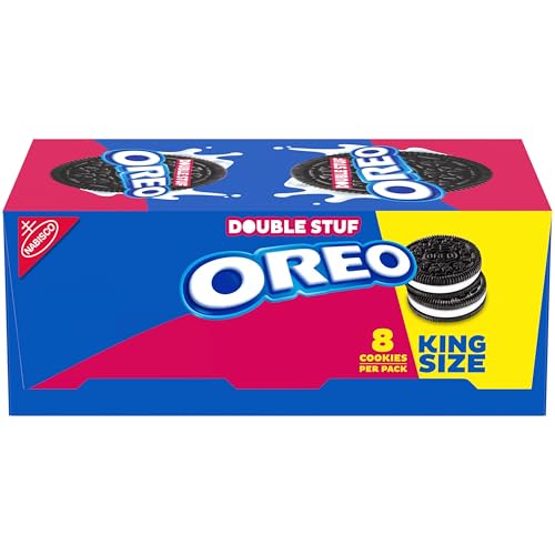 Image of OREO Double Stuf Chocolate Sandwich Cookies, King Size, 10 Snack Packs (8 Cookies Per Pack)