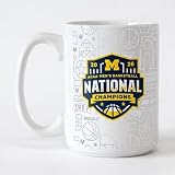 Logo Brands Michigan Wolverines 2026 Men's College Basketball Champions 15oz Ceramic Coffee/Tea Mug – U of M Commemorative Maize and Blue Fan Memorabilia & Gift