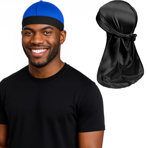 Image of Premium Durag Pack for Men, Silky Doo Rag Cap for 360 540 720 Waves