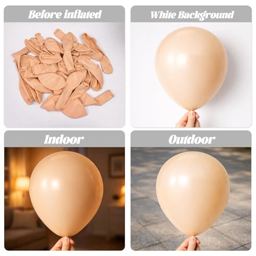Image of Voircoloria 130pcs Blush Pink Balloons Different Sizes 18 inch 12 inch 10 inch 5 inch Boho Pink Latex Balloon Garland Arch Kit for Birthday Baby Shower Graduation Wedding Gender Reveal Party Decorations
