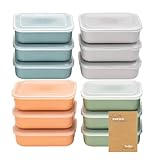 Codil Set Contenitori per Alimenti in Plastica-Rettangolari-Riutilizzabili-Senza BPA-Adatti per Microonde-Lavastoviglie e Congelatore (12 x 0.8L)