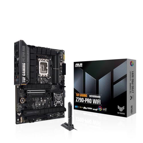 Image of ASUS TUF GAMING Z790-PRO WIFI (Intel 14th, 13th & 12th Gen) LGA 1700 ATX motherboard, 16+1+1 power stages, PCIe 5.0, DDR5, 4xM.2 slots, WiFi 6E, front USB 20Gbps, PD 3.0, Thunderbolt 4 header