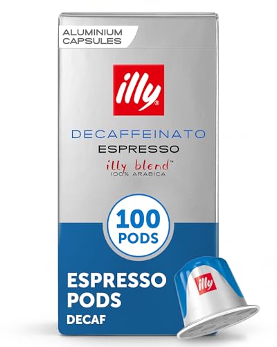 Image of illy Espresso Compatible Capsules, Decaf Coffee Pods for Nespresso Original Line Machine, Classico Decaffeinated Medium Roast, 100% Arabica, Premium Italian Coffee, Single Serve, 10 Count, 10 Pack | Coffee Pods for Espresso Original Line, Compatible Capsules, 100% Arabica, Premium Italian Coffee