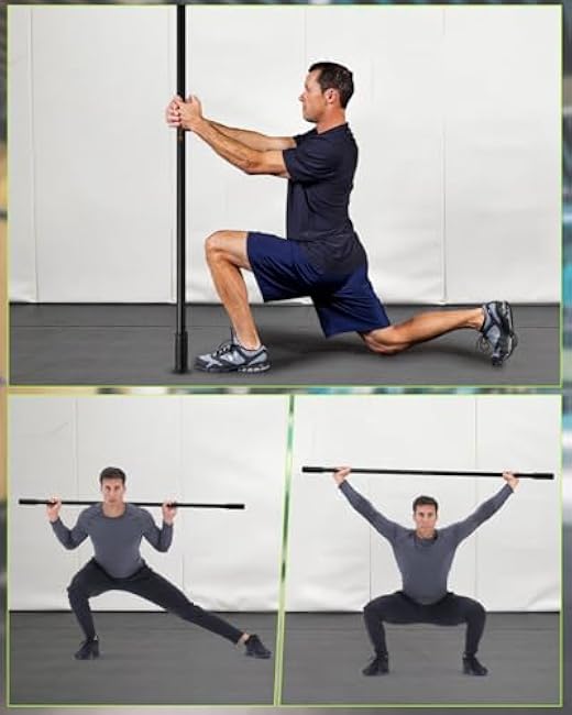 Yoga Stick, 5ft Exercise Stick for Mobility, Stretching Stick with Non-Slip Ends, Exercise Dowel for Pilates, Balance Pole and Stretch Bar for Stretching Equipment