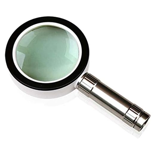 Handhållet 10 x belysnings förstoringsglas med LED-ljus HD-lins för barn bokläsning, identifiering, klocka, gör-det-själv hantverk gravering och reparation, vit, 205 x 108 x 25 mm