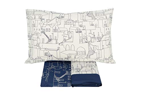 Gabel parure de lit double iOS bleu parure de draps 4 pièces