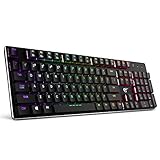 Mechanical Keyboard HAVIT RGB Backlit Wired Gaming Keyboard Extra-Thin & Light, Kailh Latest Low Profile RED Switches, 104 Keys N-Key Rollover HV-KB395L