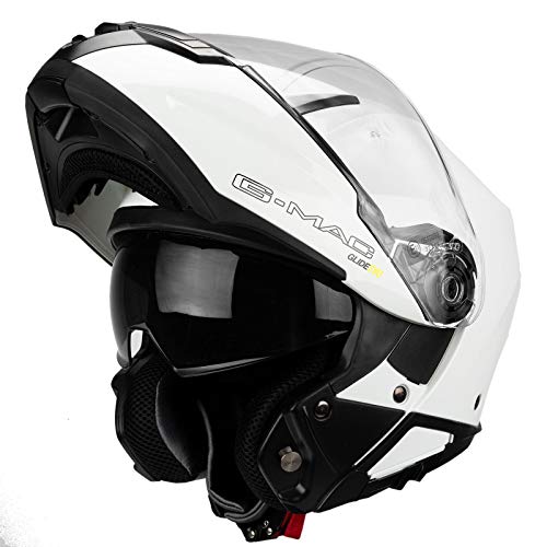 G-Mac Glide Evo Flip Front - Casco De Moto Cierre Delantero , Color Blanco G-Mac Glide Evo Flip Front - Casco De Moto Cierre Delantero , Color Blanco