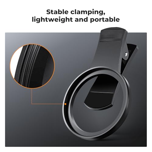 Image of K&F Concept 67mm Clip-on Black Diffusion 1 /4 Phone Camera Lens Filter Kit, Mist Cinematic Effect Filter Compatible with iPhone 16 15 14 13 12 11, for Video /Vlog /Portrait Photography