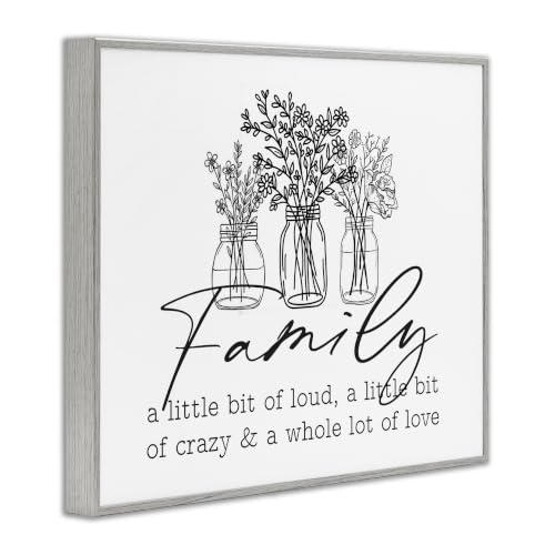 Image of 'Heartwarming Family Phrase Botanical Blossoms'| Framed Giclee Art