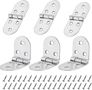 6PCS Folding Flip Top Hinge, Folding Hinges Metal Edge Backflap Cabinet Butt Hinges 270 Degree Folding Table Hinges