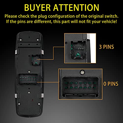 Master Power Window Switch | 3 PINS + 0 PINS Check Required | Replacement for 2012 – 2017 Dodge Grand Caravan, Chrysler Town & Country | Replaces# 68110871AA, 04602535AI by ATRACYPART - Image 8