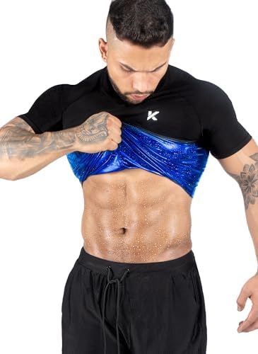 Kewlioo Men's Sauna Suit Shirt - Heat Trapping Sweat Compression Vest, Shapewear Top, Gym Exercise Versatile Shaper Jacket