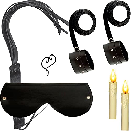 Kit Wax Candle Algemas Sexual Chicote Velas Brinque c/Fogo Produto Erótico Toy
