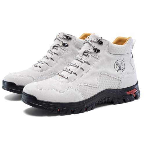 Image of FLYLAND Men's Chukka Boots Casual Leather Shoes Ankle Shoes Non Slip Breathable Comfortable Mid Top for Outdoor Driving Walking