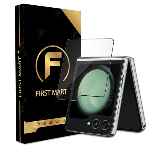 Image of FIRST MART Tempered Glass for Samsung Galaxy Z Flip 5, 9H Full-Glue Screen Protector, 3D Edge-to-Edge, HD Clear, Oleophobic, Case-Friendly, Black, Pack of 1