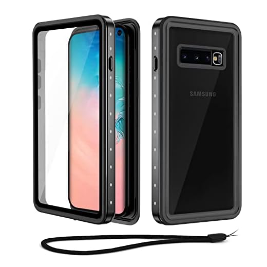 Beeasy Coque pour Samsung Galaxy S10 4G – IP68 Étanche + Protection Militaire 360°, Antichoc & Antipoussière, avec Verre Trempé Écran et Caméra – Noir ﻿