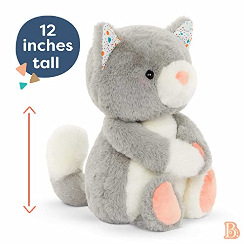 B.toys By Battat Plush Cat – Stuffed Animal – Super Soft Kitten – Gray & White – 12” – Washable – Baby, Toddler, Kids – Happyhues – Cloudy Cosmo – 0 Months + (Bx2045C30Z) #TOP2