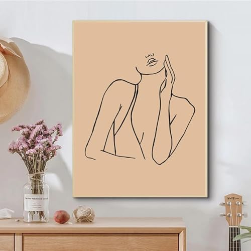 Art mural scandinave contre les murs vides - Toile visage femme