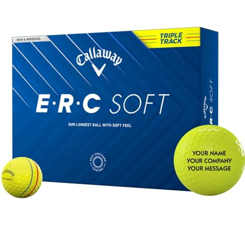 Callaway Golf ERC Soft Yellow Triple Track Personalized Golf Balls - 2025 Model