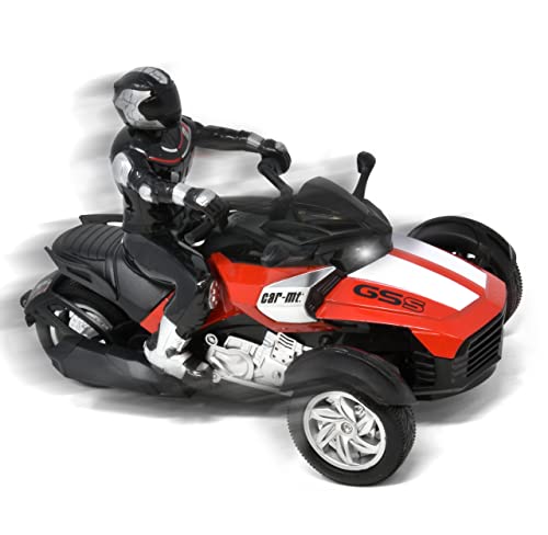 RC Boys Motorcycle Toy with Riding Figure for Kids Remote Control Car 3 Wheeler High Speed Racing Motorcycle Wireless Action Vehicle Toys Race Car with Lights for Boys Girls Age 6-12