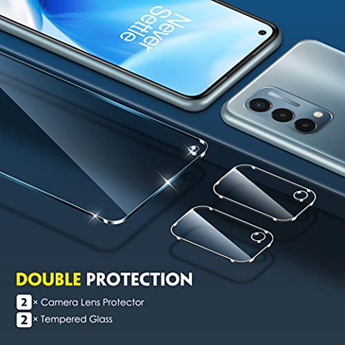 Uniqueme [2+2 Pack] Compatible With Oneplus Nord N200 5G Screen Protector Tempered Glass And Camera Lens Protector [Case Friendly][Anti-Scratch] #TOP2