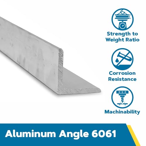 6061 Aluminum Angle, Unpolished (Mill) Finish, Extruded, T6 Temper, ASTM B308/AMS-QQ-A 200/8, Equal Leg Length, Rounded Corners, 4" Leg Lengths, 1/4" Wall Thickness, 12" Length, OnlineMetals - Thumbnail 2