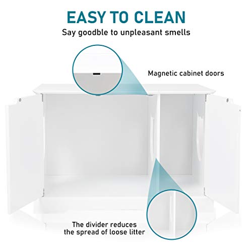 BANIROMAY-Large-Cat-Washroom-Storage-Bench-Cats-Litter-Box-Enclosure-Furniture-House-and-Nightstand-Side-Table-Spacious-Cat-Storage-Cabinet-for-Living-Room-Bedroom-Bathroom