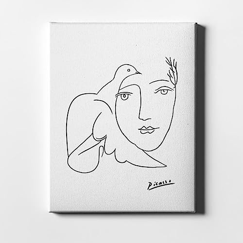 Toile Picasso Portrait Femme Colombe en Impression Giclée Haute Définition