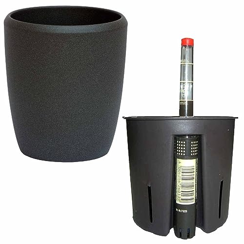 Set3 Keramik Hydro Blumentopf Venus 15/19 grau Struktur Ø 18.0 cm H 21.0 cm