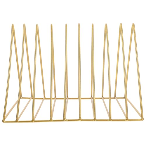 Serrage-livres étagère de bureau en métal doré Healeved grand range-revues et dossiers