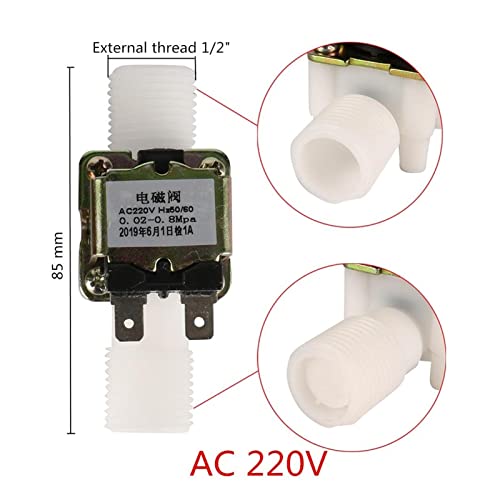 Électrovanne d'eau 1/2 pouce AC 220V vanne magnétique pour commande de débit - 3