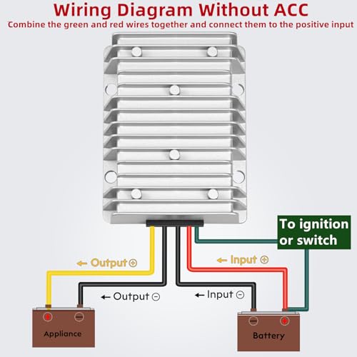 Acc Control 30A 360W DC 24V 48V 36V to 12V Step Down Converter Volt Golf Cart Voltage Reducer Regulator Buck Transformer Waterproof with Fuse4