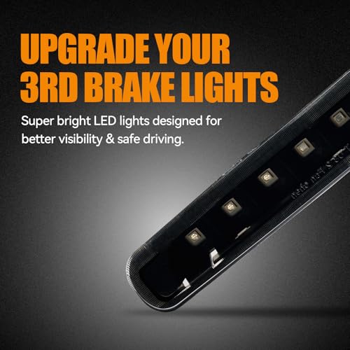 Image of Third 3rd Brake Light LED for 2005-2009 Ford Mustang, High Mount Rear Brake Lights Assembly for 05-09 Ford Mustang, Waterproof Center Cab Lamp Stop Light (Black)