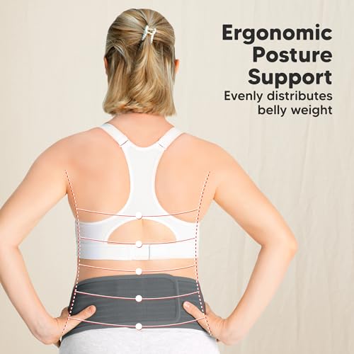 Image of Maternity Belly Band for Pregnancy - Soft & Breathable Pregnancy Belly Support Belt - Pelvic Support Bands - Tummy Band Sling for Pants - Pregnancy Back Brace (Mystic Gray, One Size)