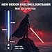 PKSTVB Upgrade App Control OBW Dueling Lightsaber, Smooth Swing 16 Sound Effects 3 Light Effects, 16 Colors and Infinite Change Metal Light Saber for Adults (RGB-OBW)