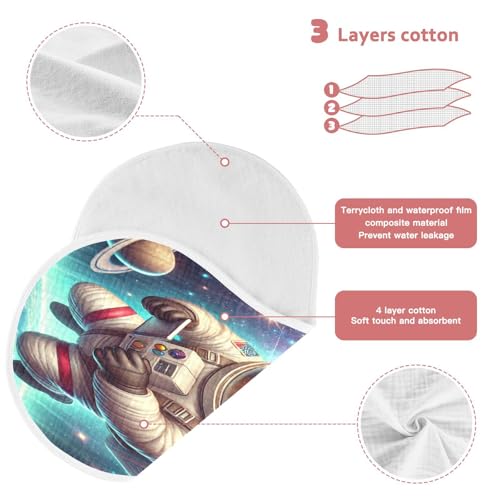 Capybara Astronaut Space Baby Burp Cloths Absorbent Muslin Burp Cloths Soft Burp Cloth Burp Rags Cotton Burp Clothes for Boy Newborn Girl Unisex 1 Pack 22x11 Inches3