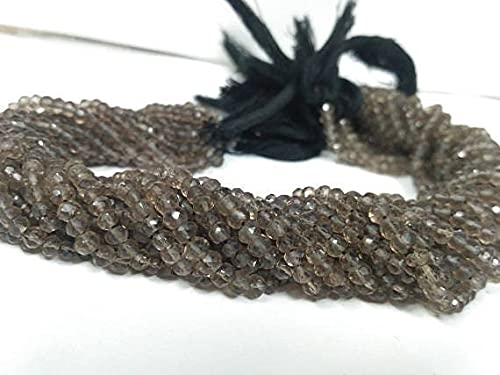 Quartz fumé naturel perles rondelles 4mm pour fabriquer vos bijoux d'été
