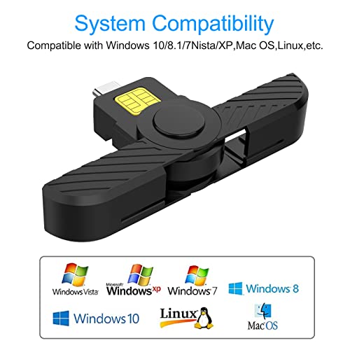 Usb C Dod Military Usb Common Access Cac Smart Card Reader And Id Cac Card Reader,Compatible With Mac Os, Windows,Linux(Mini Foldable And Portable Type C) New #TOP5