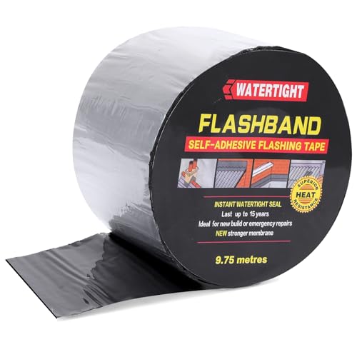 Image of Flashing Roll Tape Asphalt Membrane, 6 inches X 32 Feet 60Mil Thick Waterproof Asphalt Patch Seal Tape Roll, Self-Adhesive Roof Sealant, Asphalt Repair for Door Roof Window Gutter Outdoor （1 Roll)