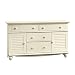 Sauder 158016 Harbor View Dresser, L: 58.27" x W: 17.64" x H: 33.74", Antiqued White Finish