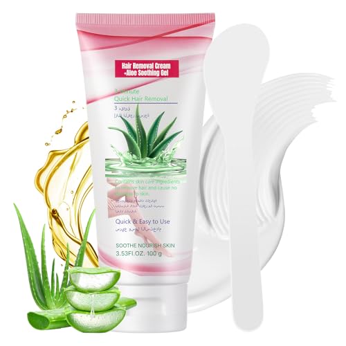 Hair Removal Cream for Women, Aloe Vera Depilatory Cream for Intimate Areas and Pubic Area-Hair Removal for Body Legs Arms Underarms Bikini, Gentle Formula for All Skin Type