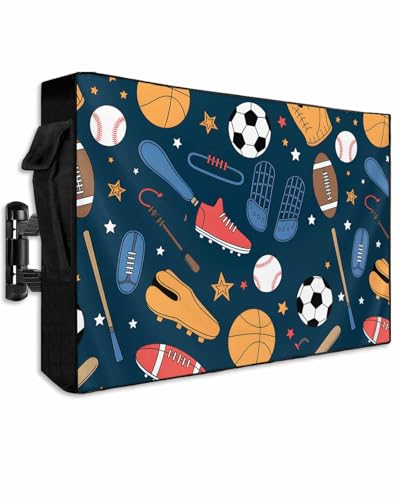 Cartoon Sports Outdoor TV Cover 52 to 55 inch Baseball