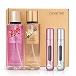 Lavarion Gift Set for Her – VS Bare Vanilla & VS Pure Seduction Body Mist with 8ml Refillable Travel Atomisers – Luxury Body Spray Set