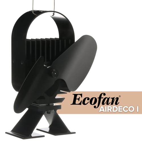 Ecofan Wentylator grzewczy AirDeco I – wydajny, nowoczesny design, technologia niskiej temperatury początkowej, idealny do pieców na drewno, gaz, pellet i steatyt - efektywnie cyrkuluje ciepłe